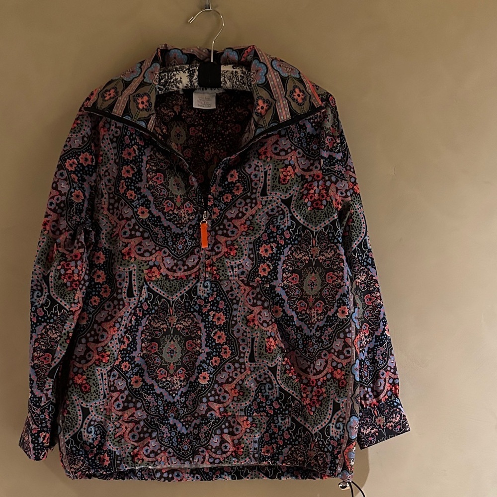 Gretchen Scott Windbreaker Pleasantly Paisley Floral Jacket size xs - Picture 3 of 7